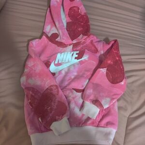 Nike Kids' Pink Heart Graphic Hoodie